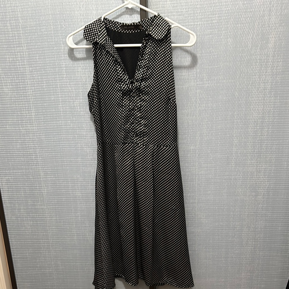 Elegant Black and White Polka Dot Dress
